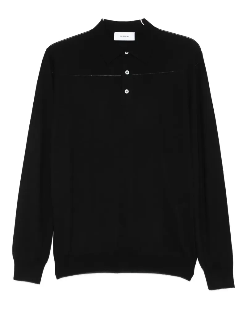 LARDINI Langärmeliges Poloshirt - Schwarz Schwarz