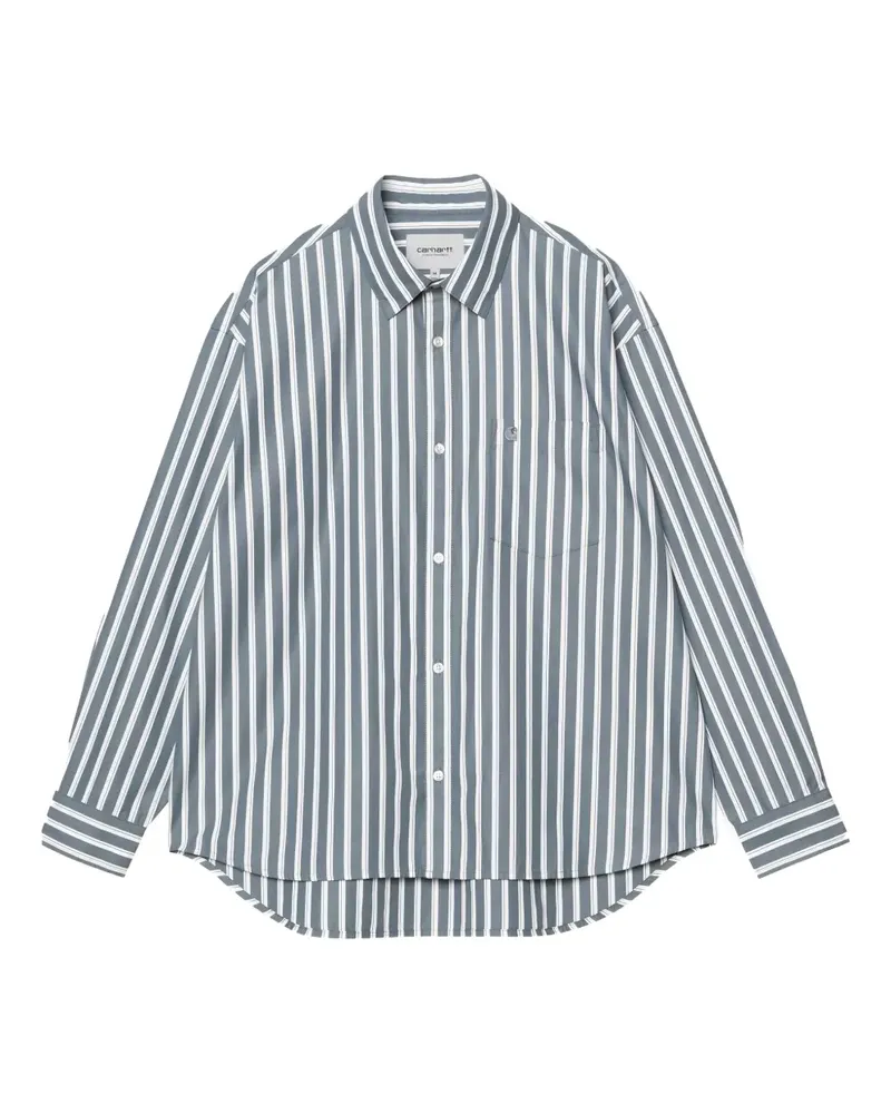 Carhartt WIP Gestreiftes Malden Hemd mit Tasche - Grau Grau