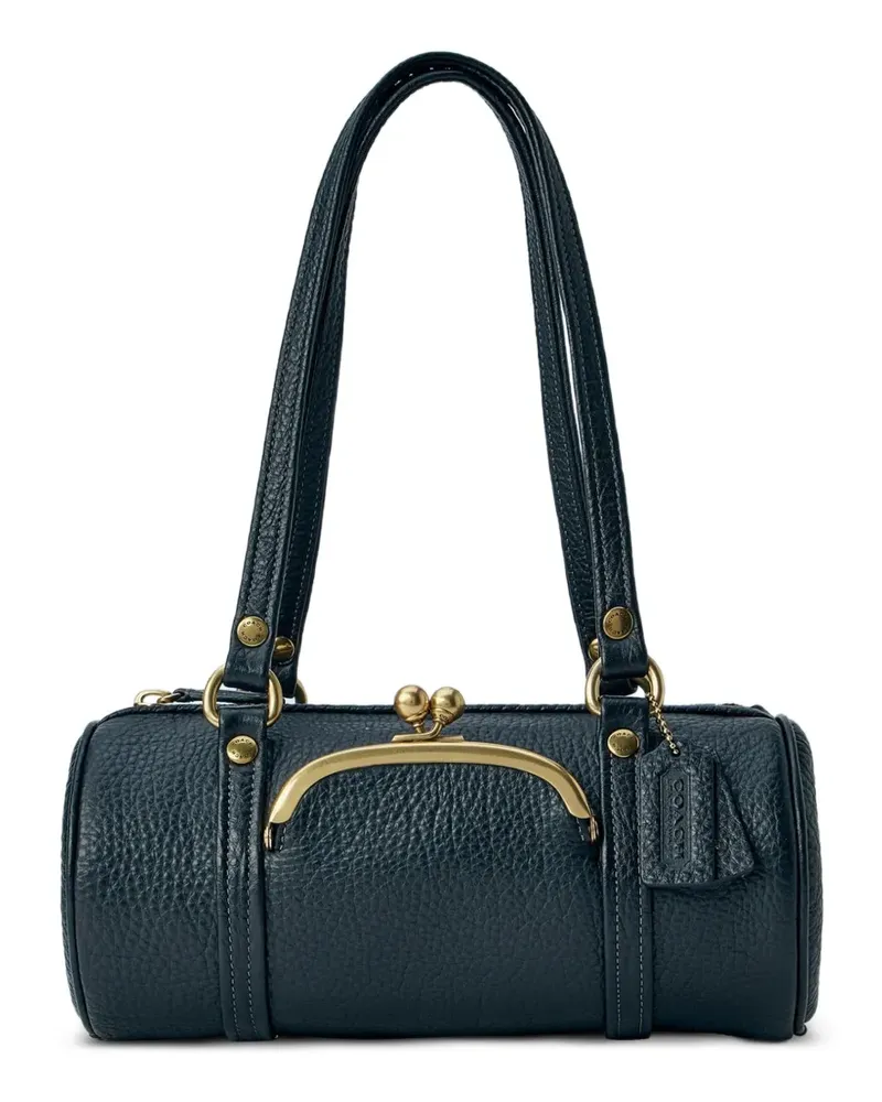 Coach Zylinderförmige Kisslock Ledertasche - Blau Blau