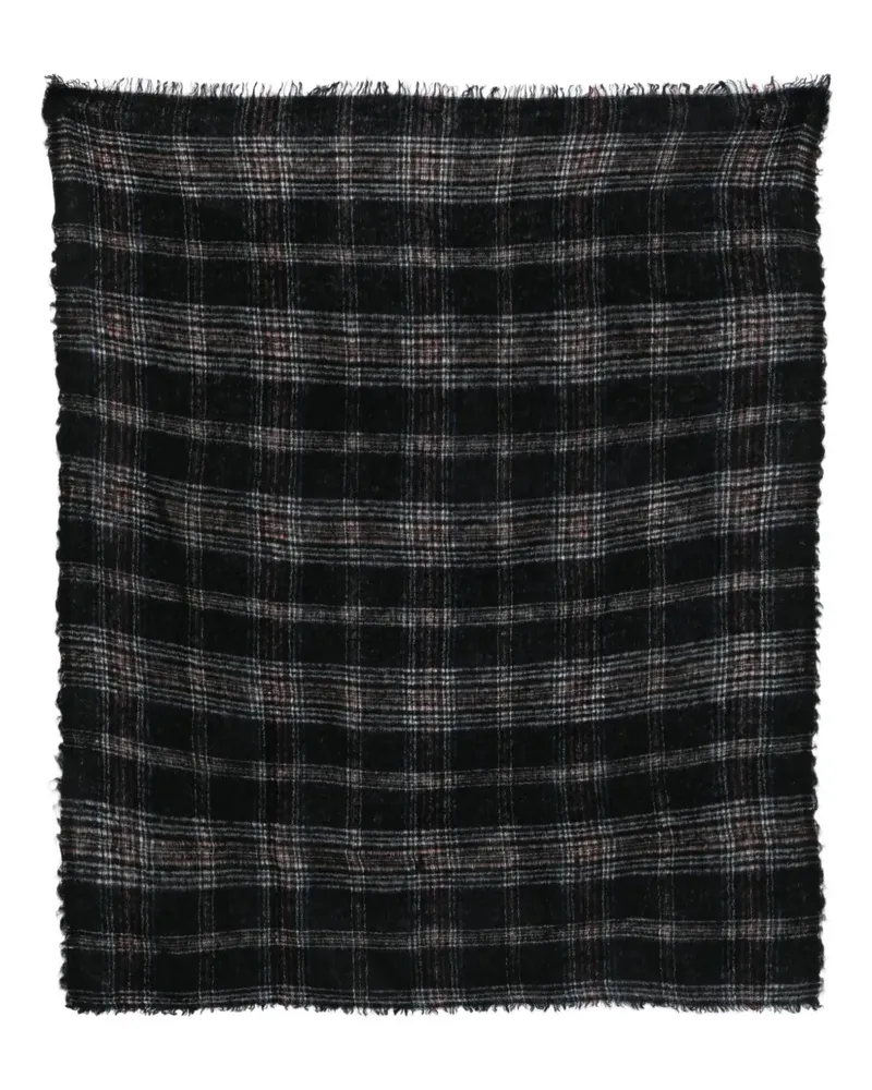 Faliero Sarti checked frayed-edge scarf - Schwarz Schwarz