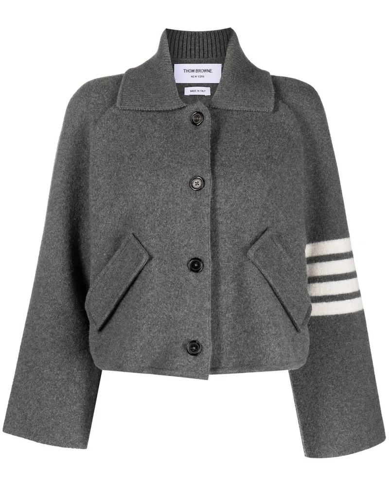 Thom Browne Cropped-Jacke mit Streifen - Grau Grau