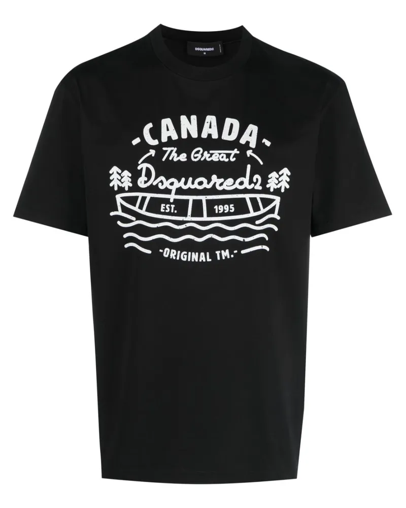 Dsquared2 T-Shirt mit Logo-Print - Schwarz Schwarz