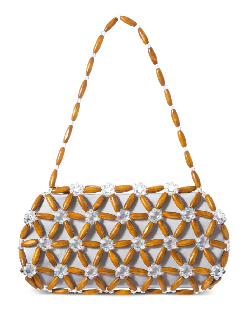 0711 Tebea Satchel-Tasche mit Perlen - Braun Braun