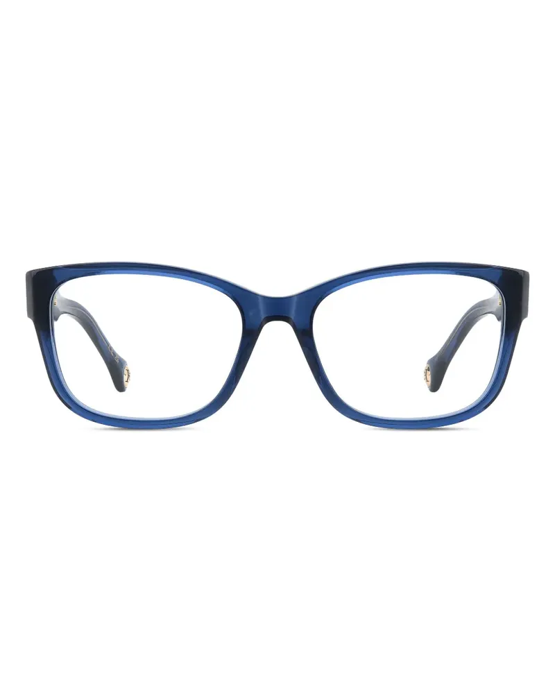 Carolina Herrera New York Eckige Brille mit Logo-Detail - Blau Blau