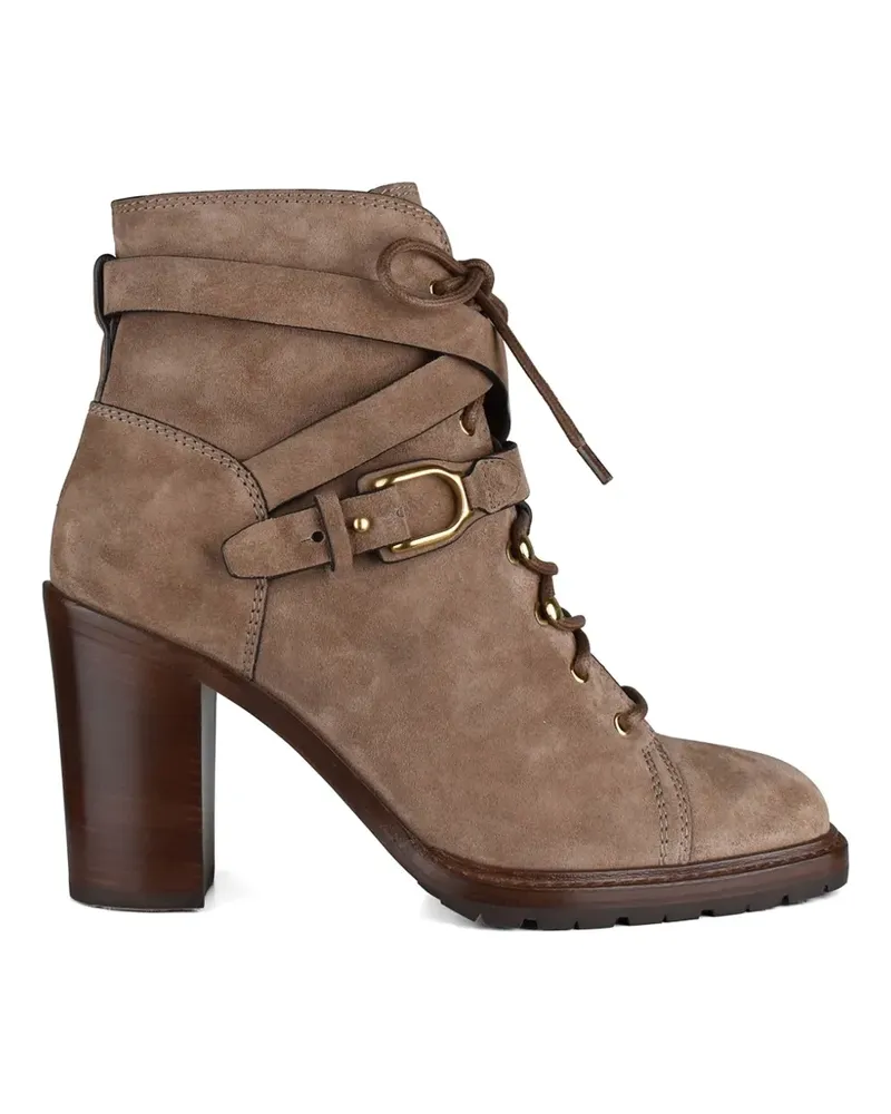 Ralph Lauren Evarista Schnürstiefel mit Schnalle - Braun Braun
