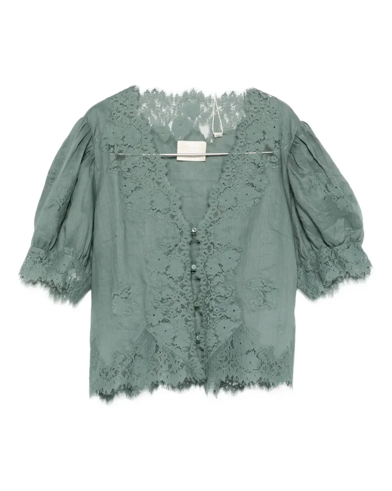 DÔEN Idella lace-trimmed blouse - Blau Blau