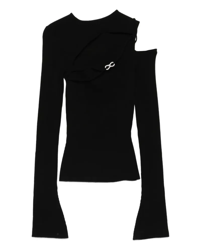 Mach & Mach Bluse mit Cut-Outs - Schwarz Schwarz