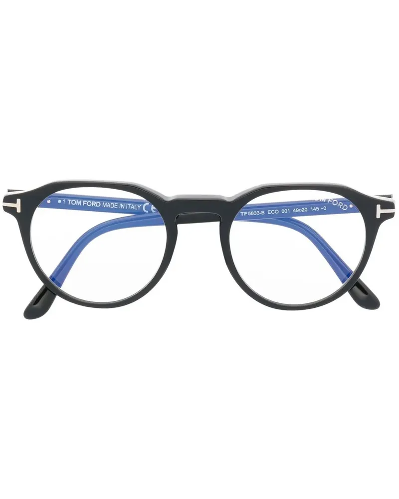 Tom Ford FT5833B Brille mit rundem Gestell - Schwarz Schwarz