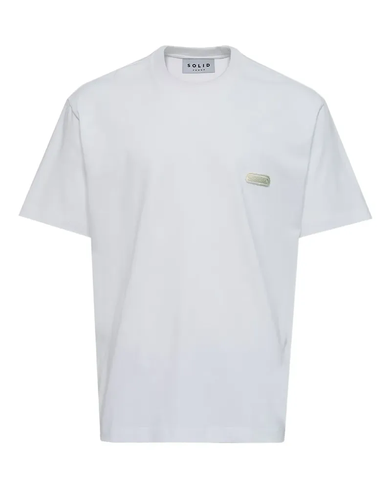 SOLID HOMME flocked-finish T-shirt - Weiß Weiß