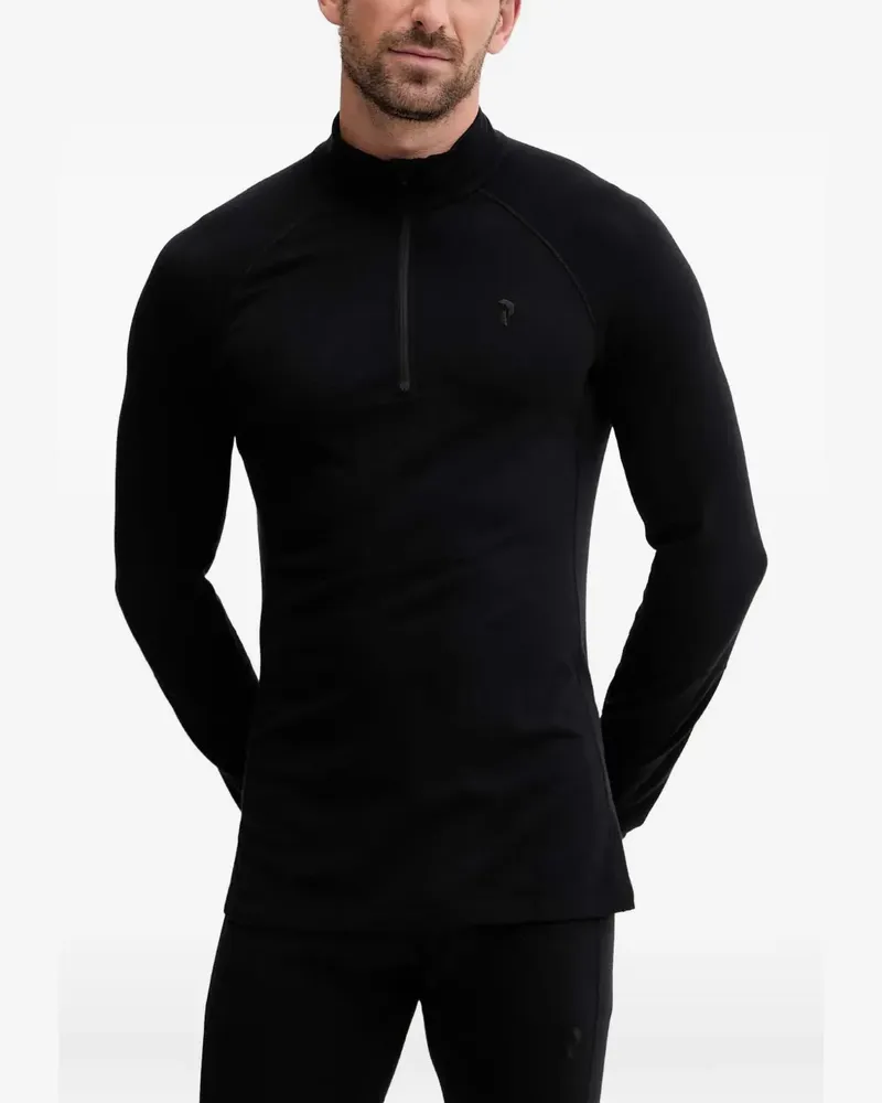 Peak Performance Langarmshirt mit Reißverschluss - Schwarz Schwarz