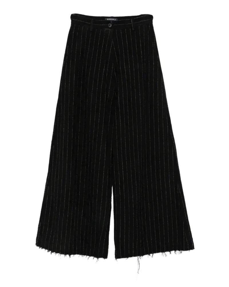 Studiorundholz pinstripe frayed-hem trousers - Schwarz Schwarz