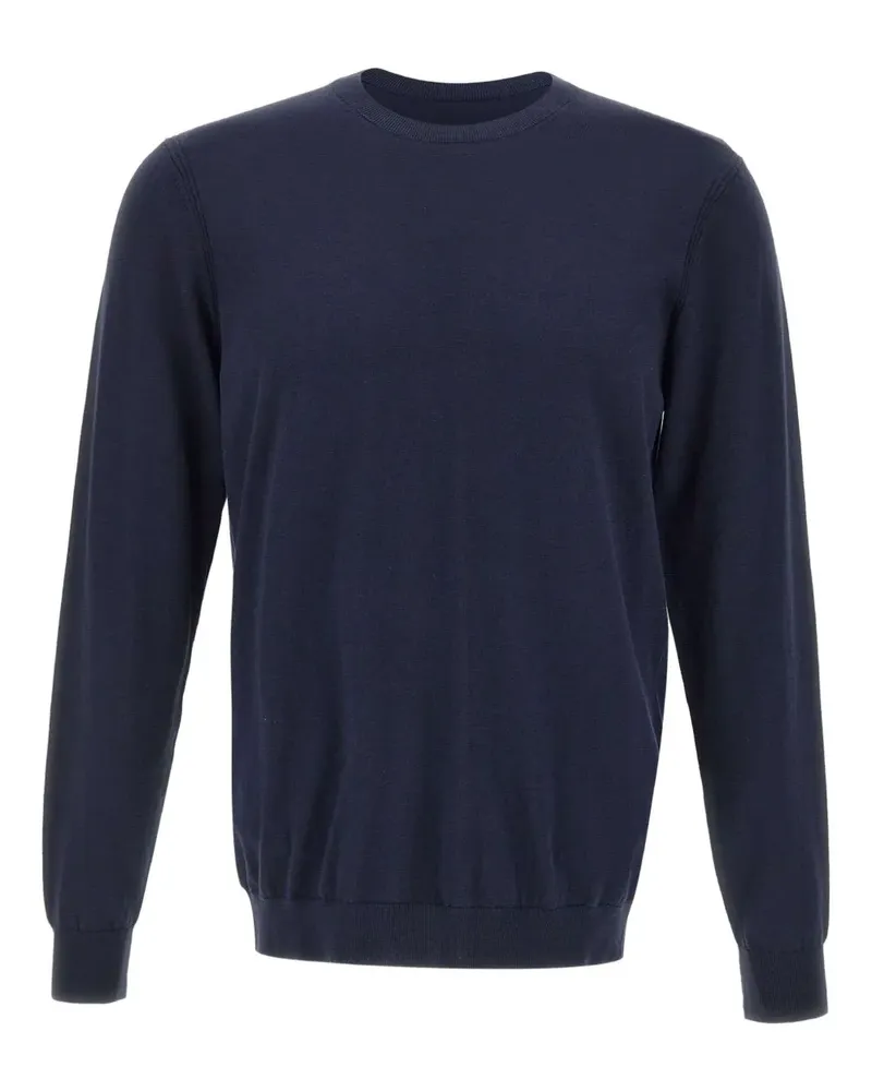 Diktat Rundhals-Pullover mit gerippten Bündchen - Blau Blau