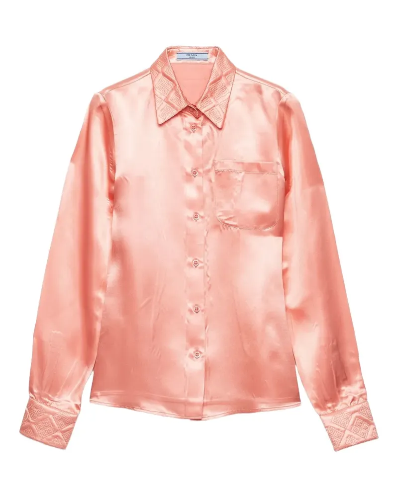Prada Hemd mit besticktem Kragen - Orange Orange