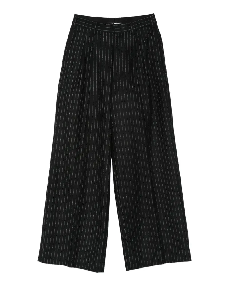 Junya Watanabe Pierre Bundfaltenhose mit Nadelstreifen - Schwarz Schwarz