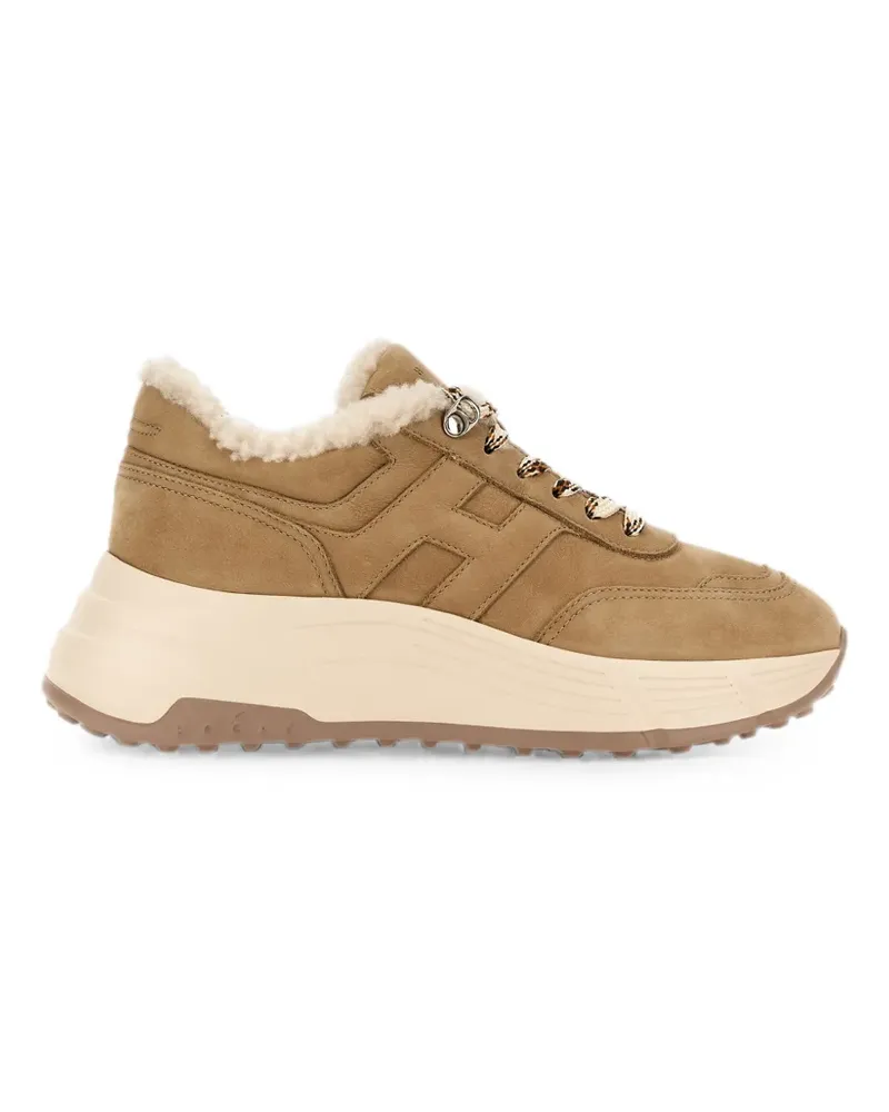 Hogan Hi-Fi Sneakers mit Shearling-Besatz - Nude Nude