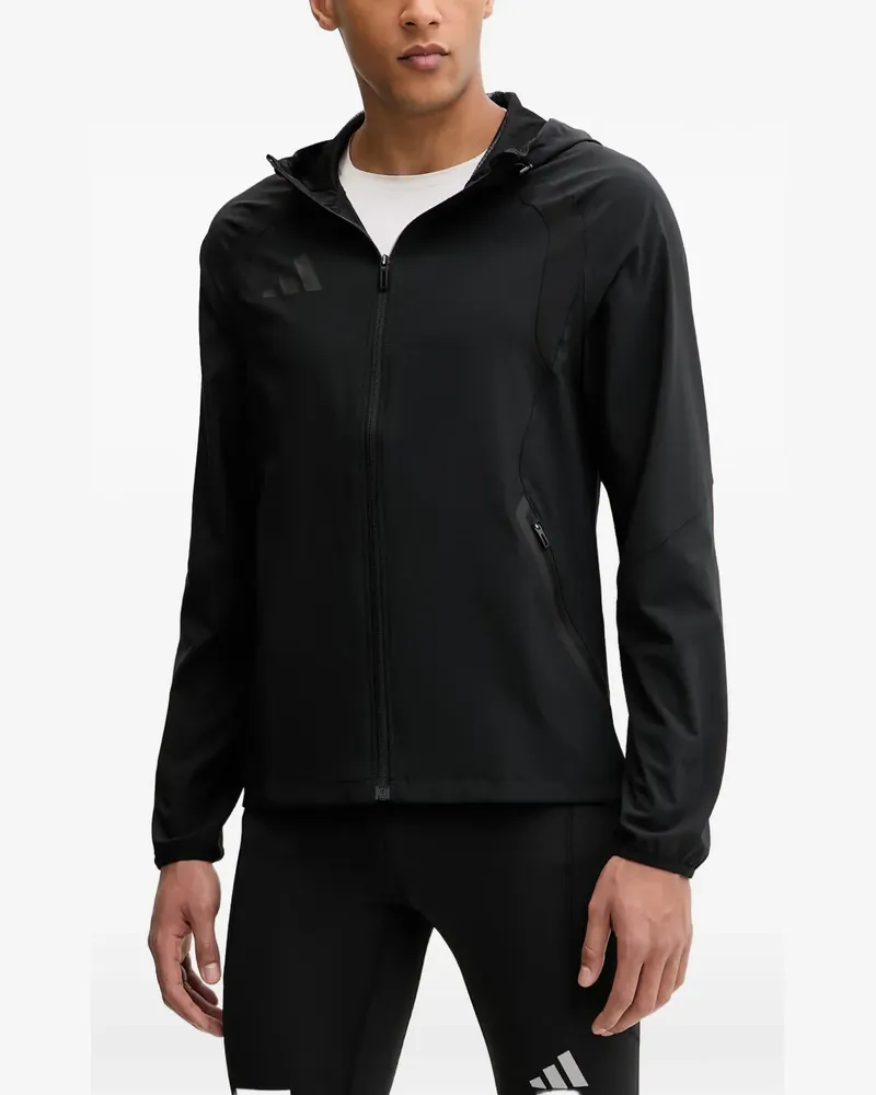 adidas Travel hooded logo-print jacket - Schwarz Schwarz