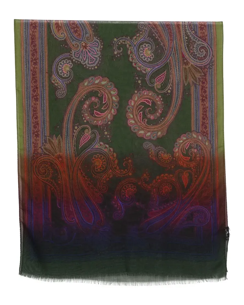 Etro Schal mit Paisley-Print - Grün Grün