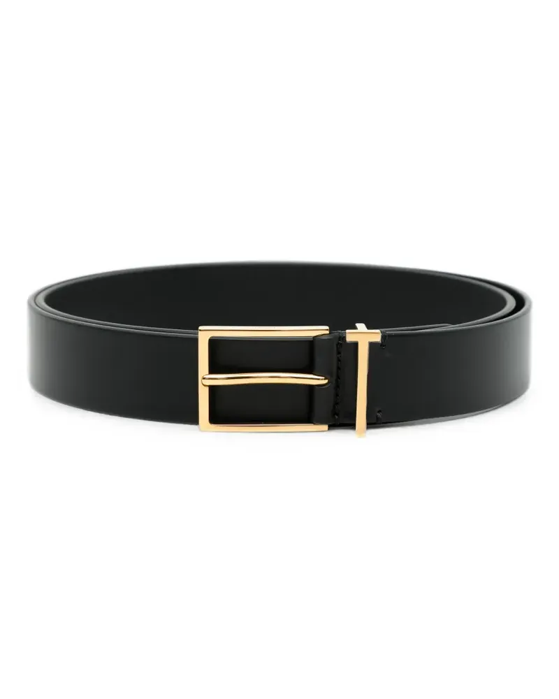Tom Ford Gürtel mit T-Logo - Schwarz Schwarz
