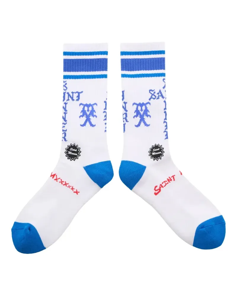 SAINT MXXXXXX Gestreifte Socken - Weiß Weiß