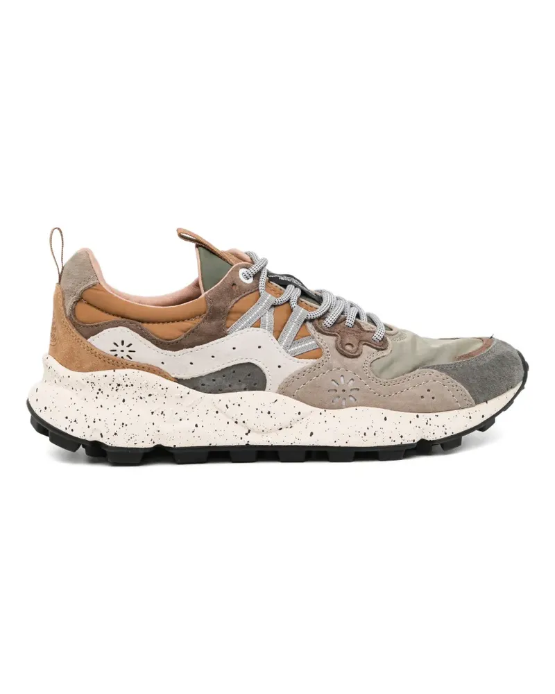 Flower MOUNTAIN panelled speckled-sole sneakers - Nude Nude