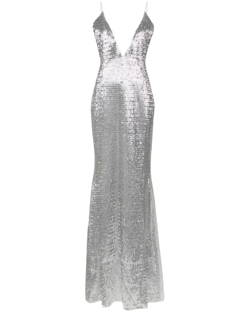 The New Arrivals Ilkyaz Ozel Claudie Maxikleid - Silber Silber