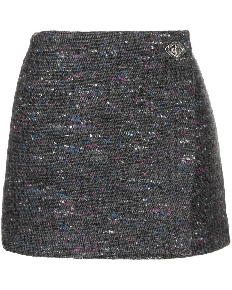 Ganni Tweed-Minirock - Grau Grau