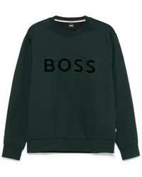 HUGO BOSS flocked-logo sweatshirt Grün