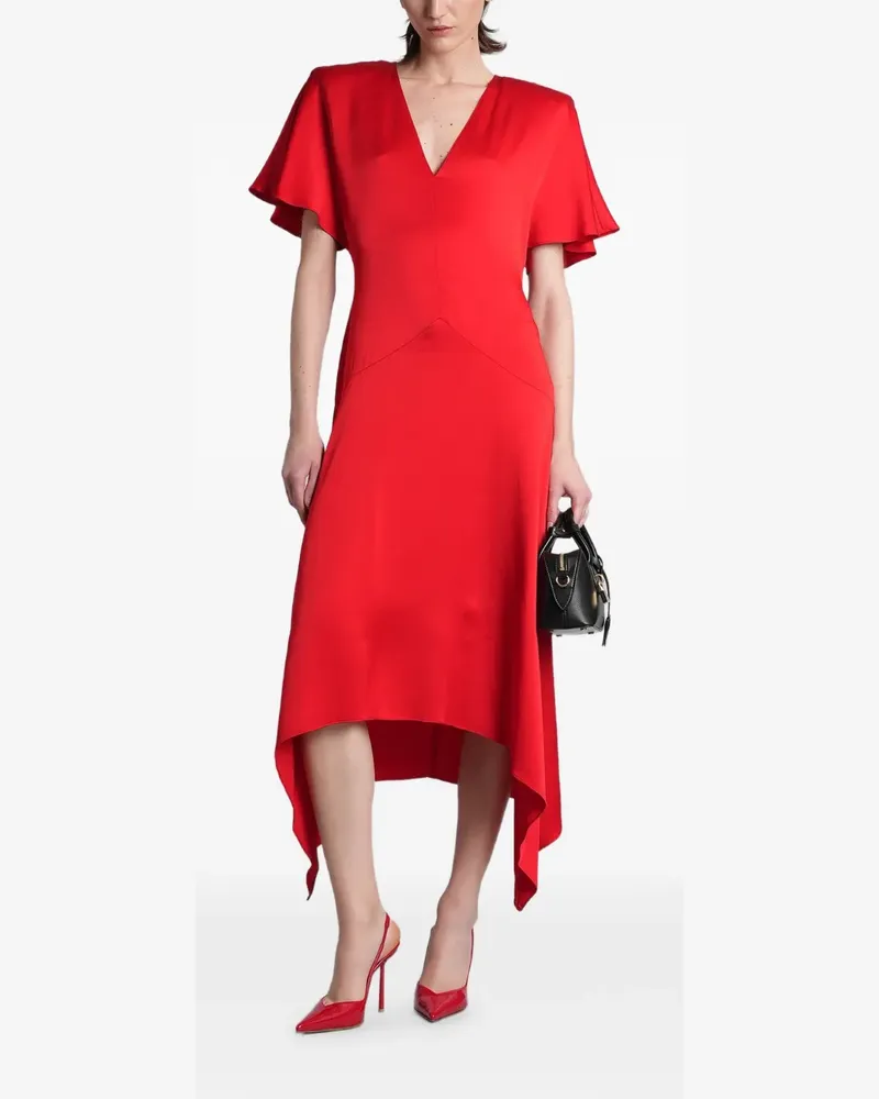 Stella McCartney V-neck asymmetric dress - Rot Rot