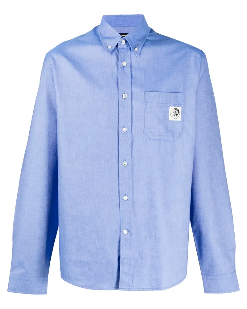 Diesel Oxford-Hemd mit Logo-Patch - Blau Blau