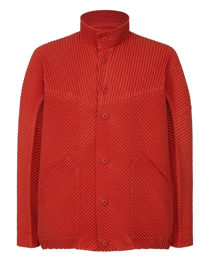 Issey Miyake Plissierte Jacke mit Knöpfen - Rot Rot
