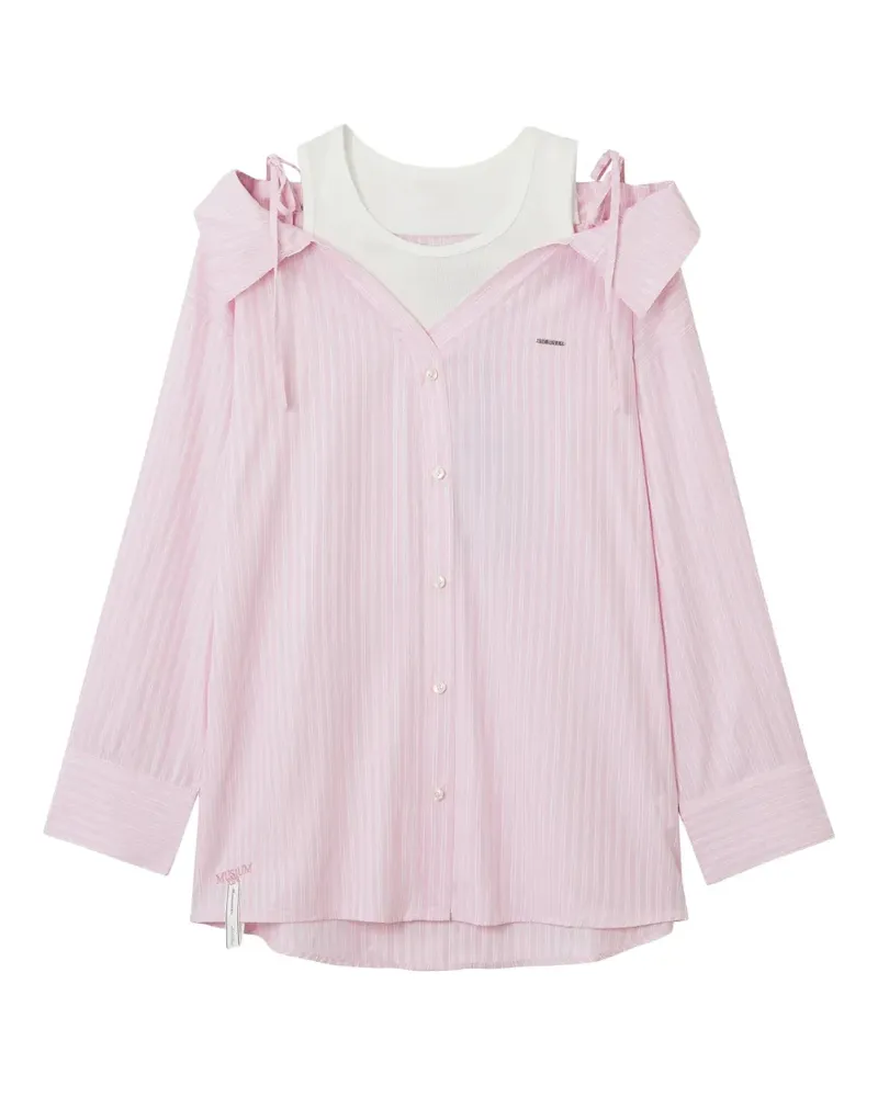 Musium Div. Gestreiftes Hemd mit Schleife - Rosa Rosa