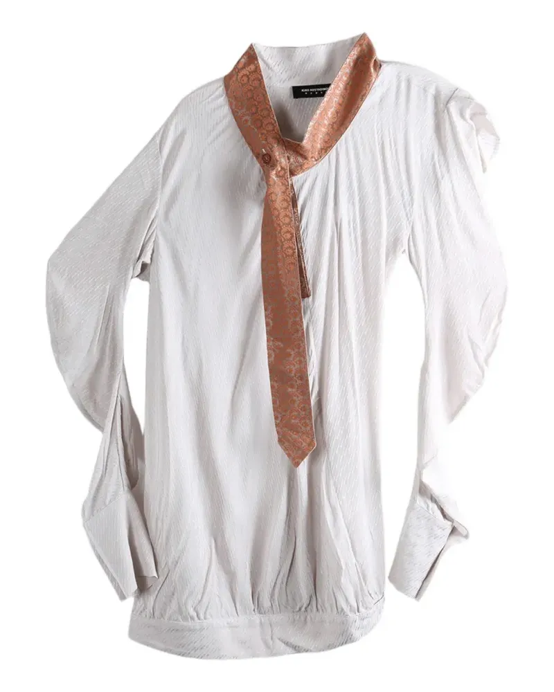 KIKO KOSTADINOV tie-detail ruched blouse - Nude Nude