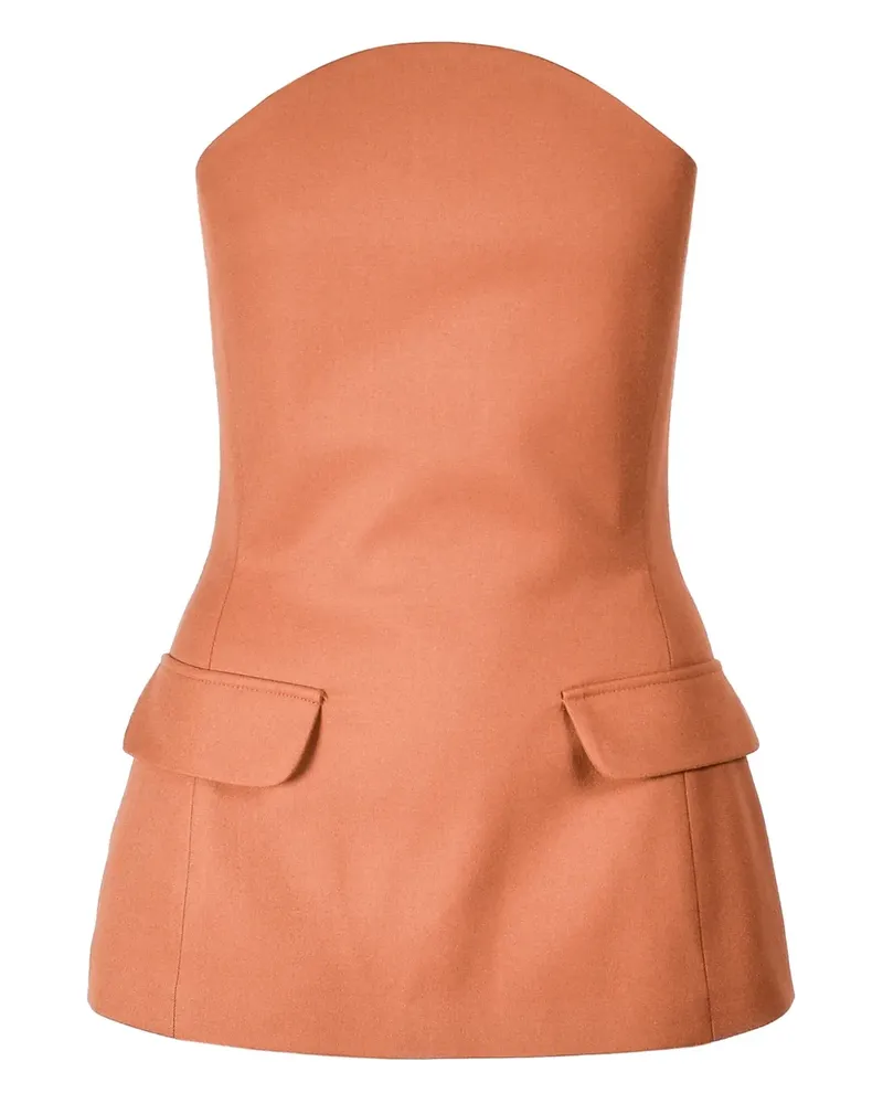 Ioana Ciolacu Top mit Corsage - Braun Braun