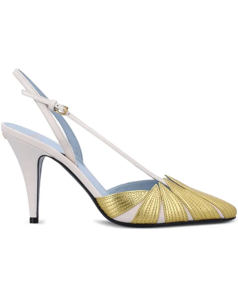 Valentino Garavani Slingback-Pumps im Metallic-Look - Nude Nude