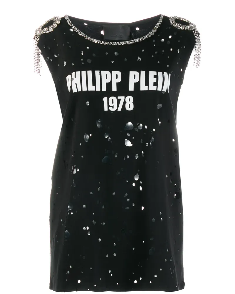 Philipp Plein Verziertes T-Shirt - Schwarz Schwarz