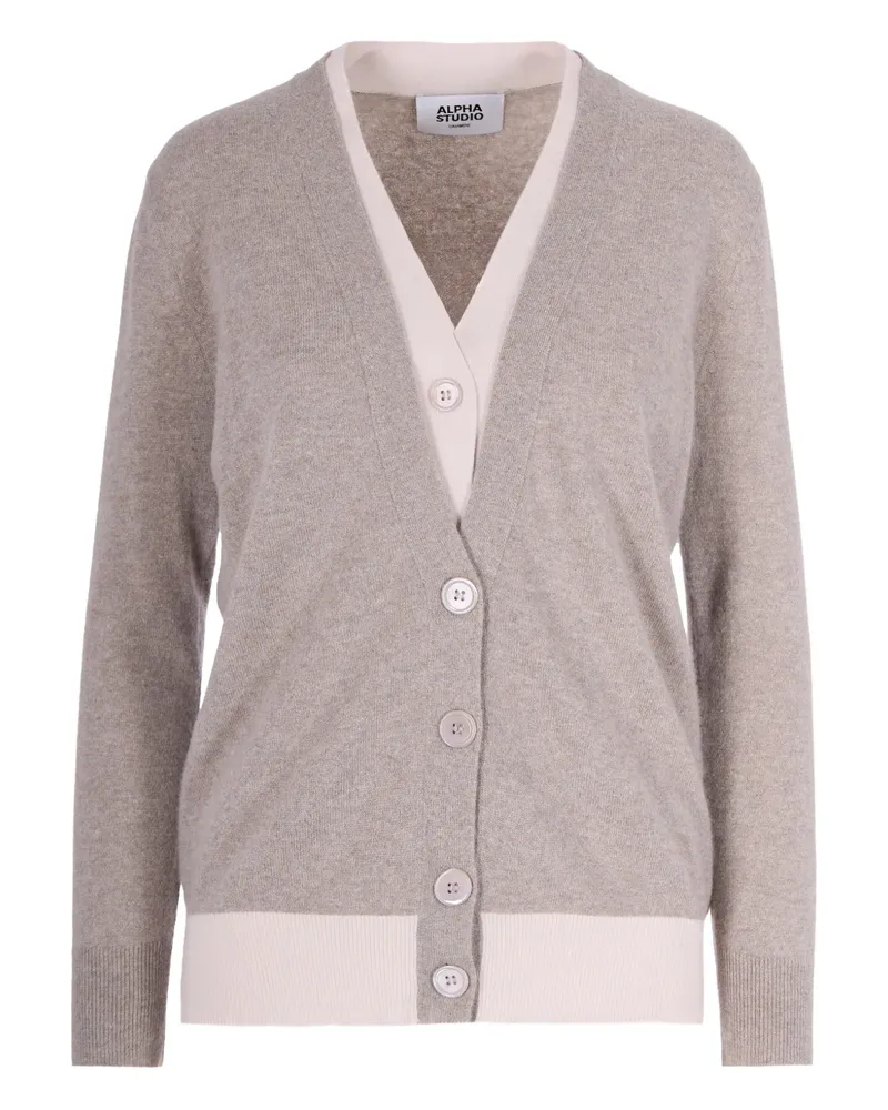Alpha Studio Geknöpfter Kaschmircardigan - Nude Nude
