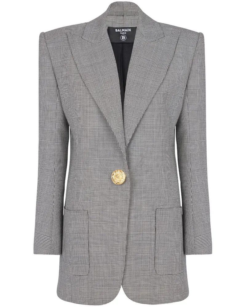 Balmain Einreihiger Blazer - Grau Grau