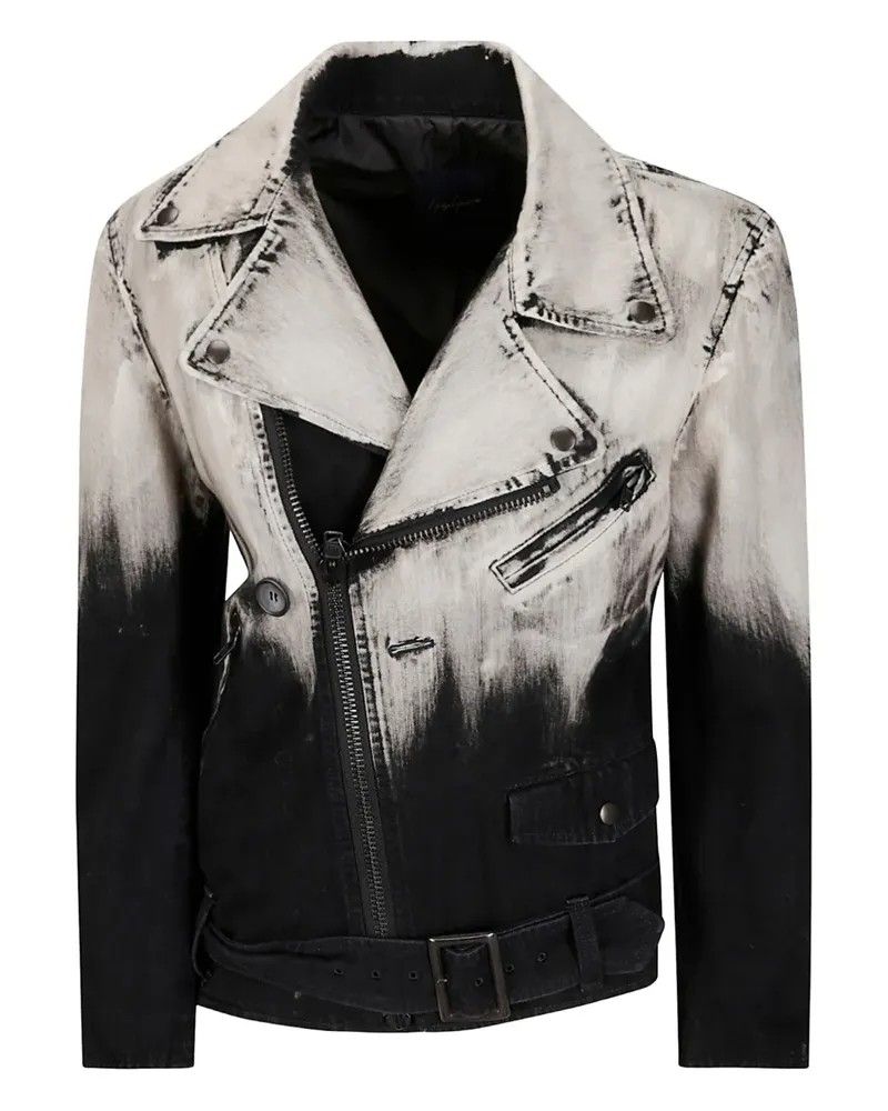 Yohji Yamamoto Bikerjacke mit Ombré-Effekt - Schwarz Schwarz