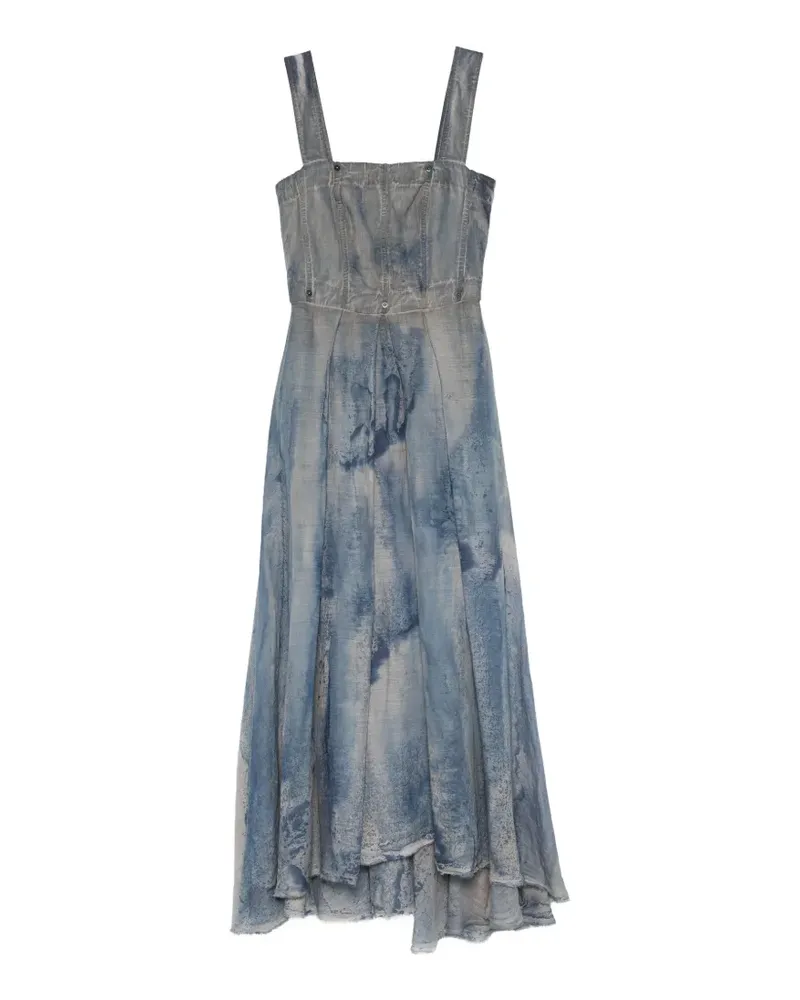 Masnada tie-dye pleated maxi dress - Blau Blau