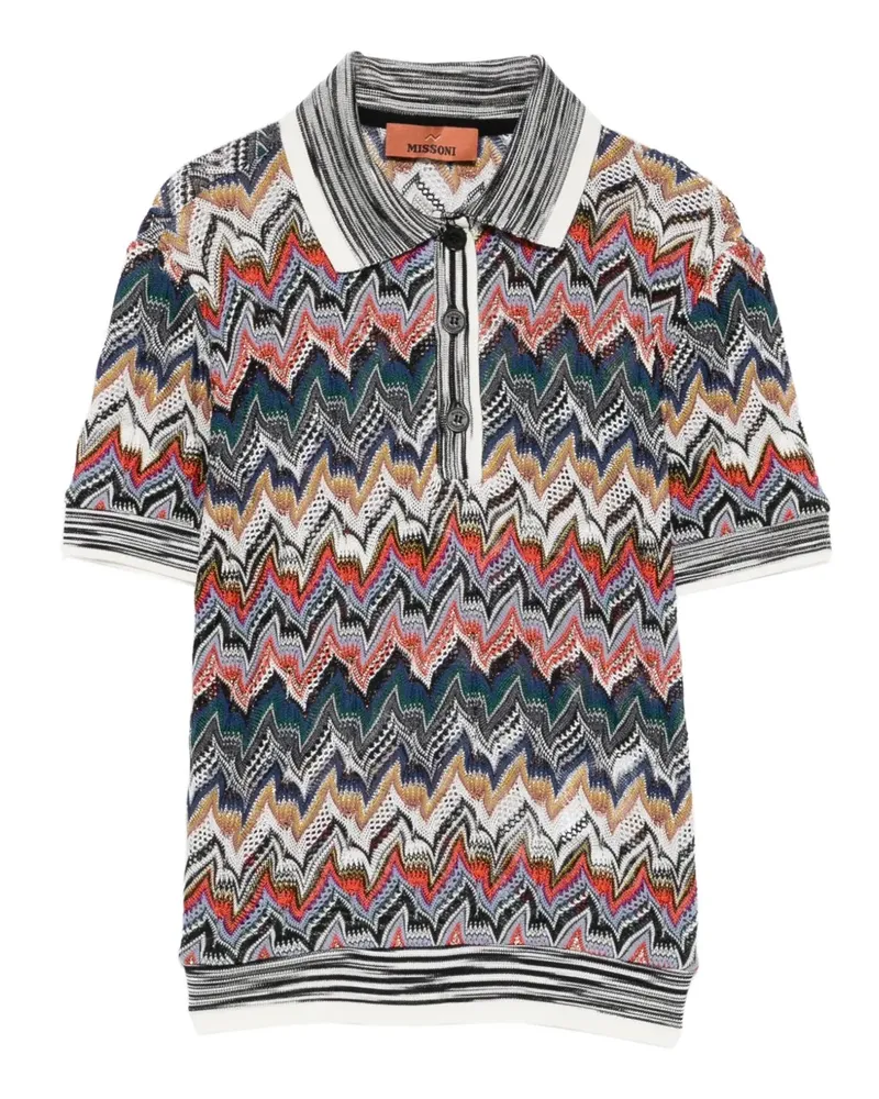 Missoni Gestricktes Poloshirt mit Zickzackmuster - Braun Braun