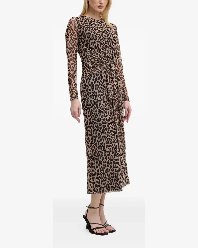 Never Fully Dressed Midikleid mit Leoparden-Print - Braun Braun