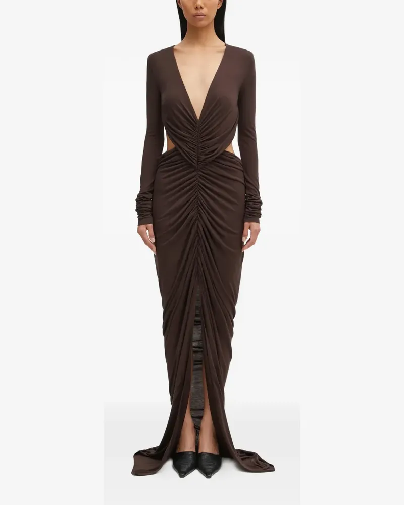 Rick Owens Lilies Poppy cut-out V-neck maxi dress - Braun Braun