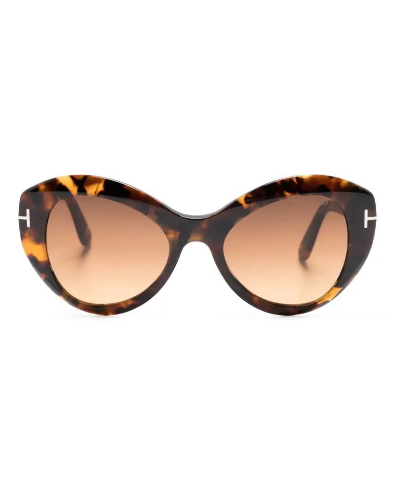 Tom Ford Oversized-Sonnenbrille in Schildpattoptik - Braun Braun