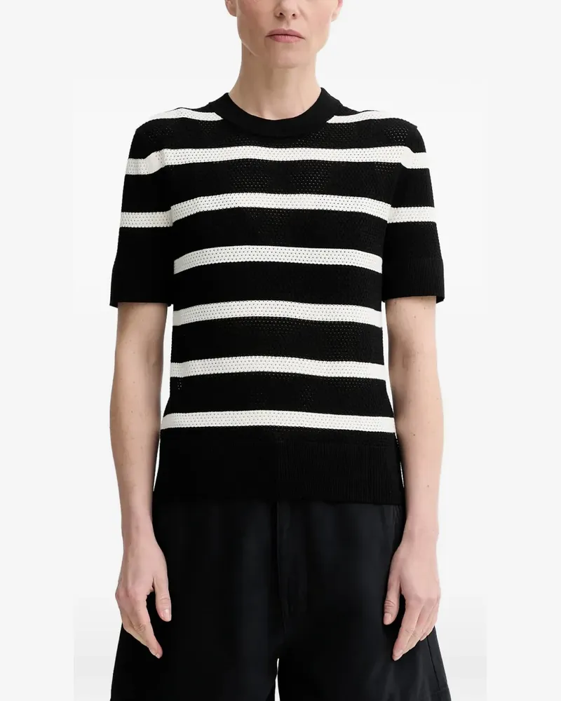 Filippa K striped-pattern short-sleeve T-shirt - Schwarz Schwarz