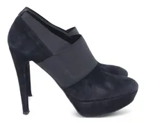 Plateau-Stiefeletten mit elastischen Riemen - Schwarz