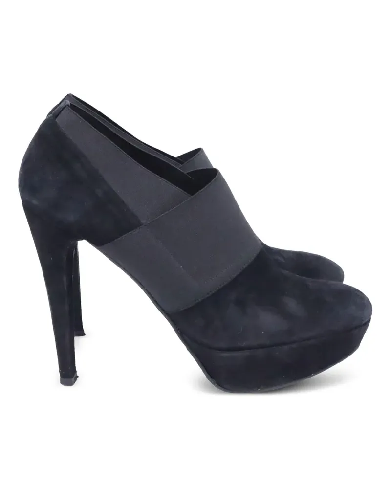 Stuart Weitzman Plateau-Stiefeletten mit elastischen Riemen - Schwarz Schwarz