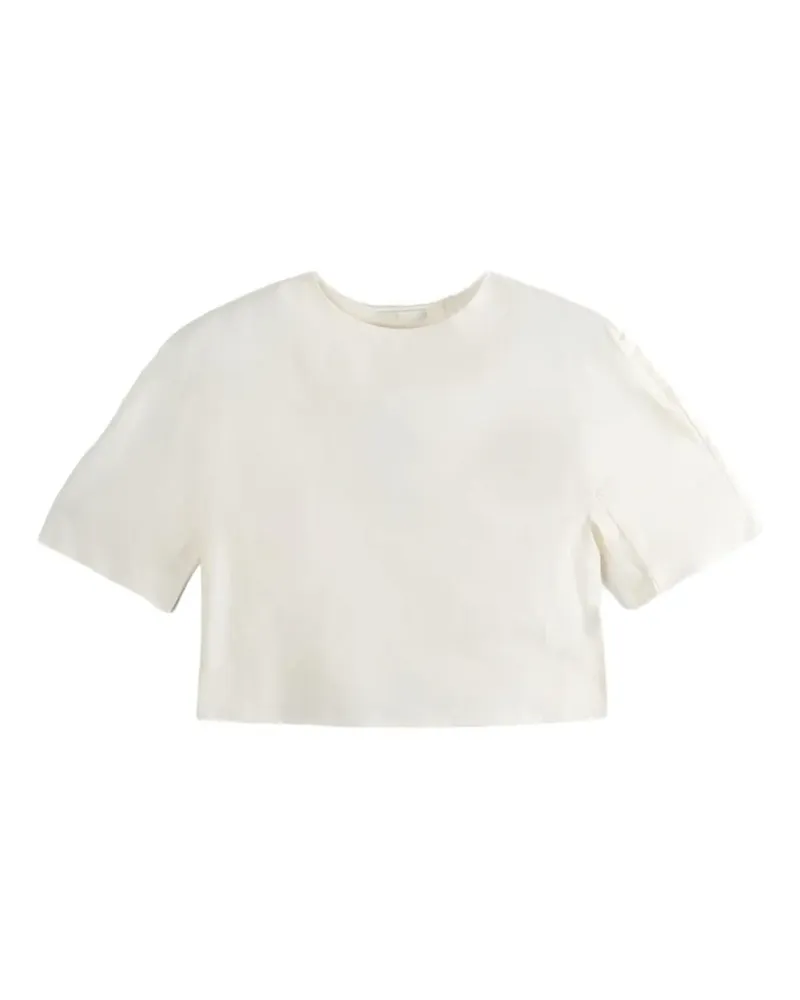 AMOMENTO cropped elasticated-hem top - Nude Nude