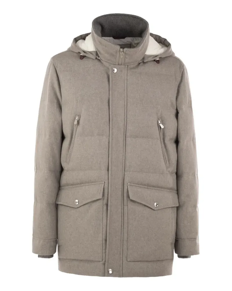 Brunello Cucinelli Parka aus Wollflanell mit Membran - Nude Nude