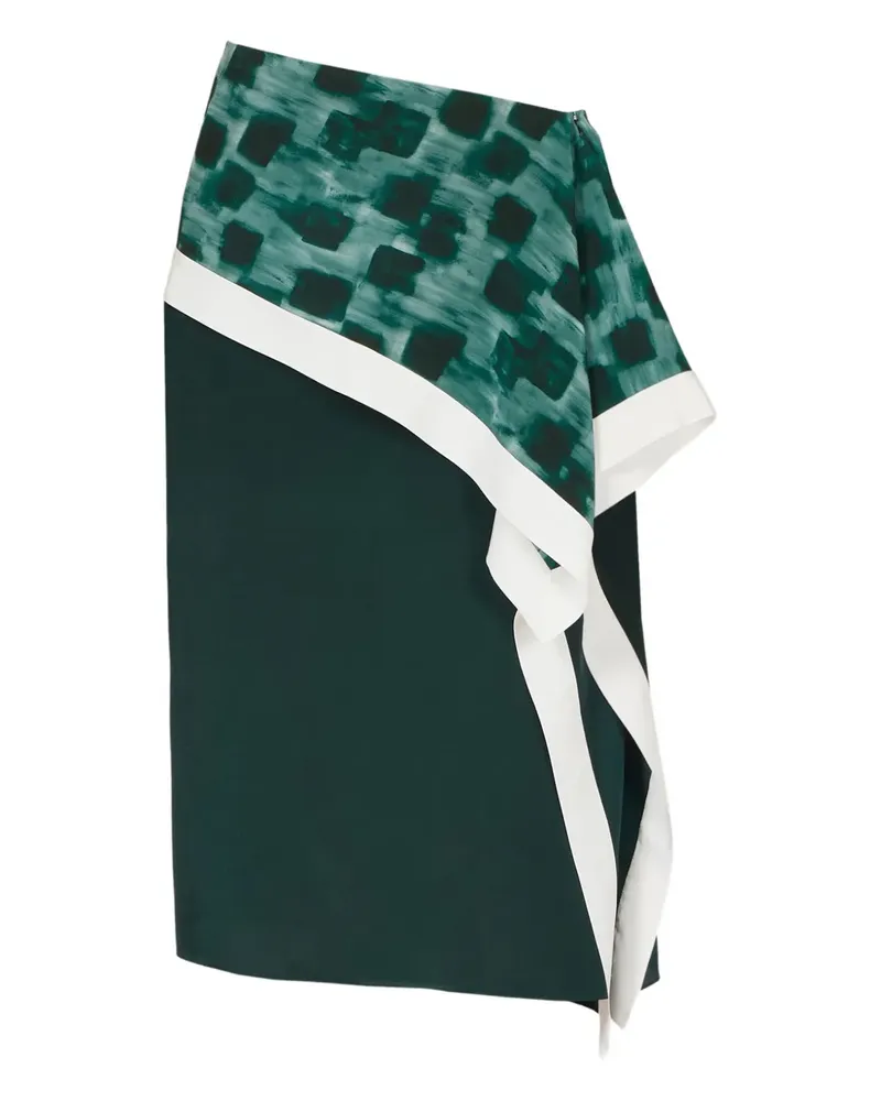 Ferragamo Asymmetrischer Seidenrock - Grün Grün