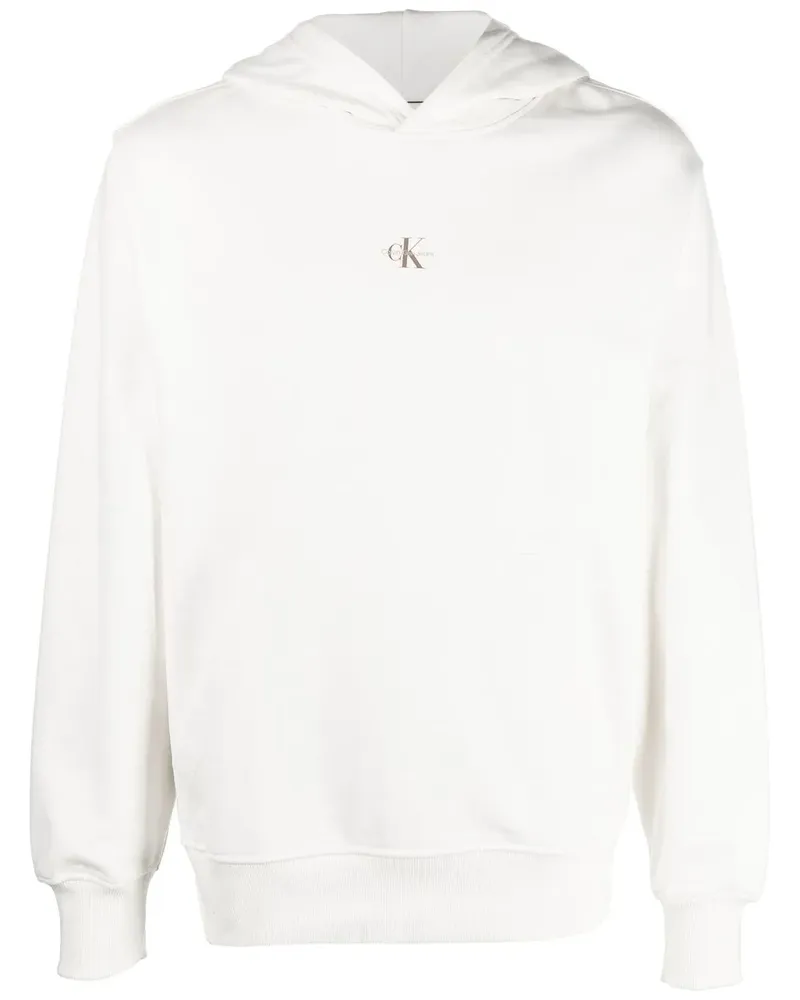 Calvin Klein Hoodie mit Logo-Print - Weiß Weiß
